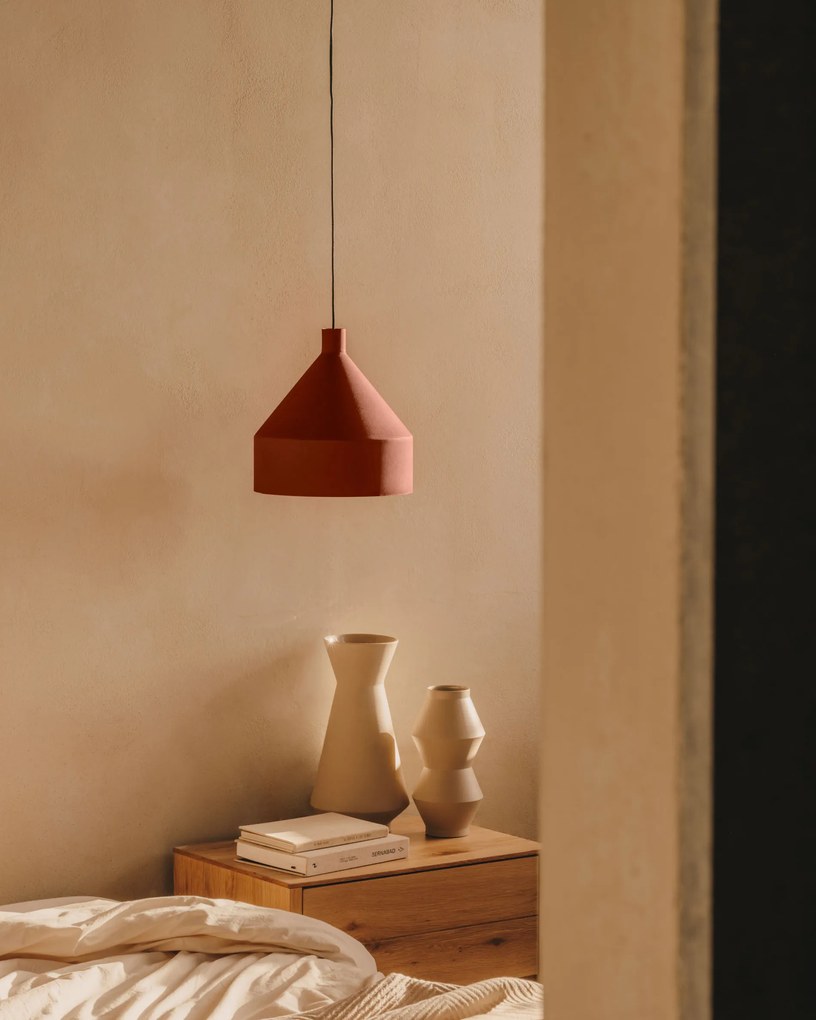 Kave Home - Lampada da soffitto Peralta in metallo verniciato color terracotta Ø 30 cm