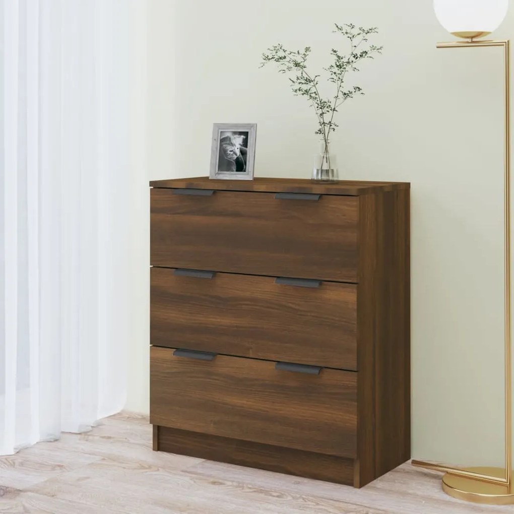 Credenza rovere marrone 60x30x70 cm in legno multistrato