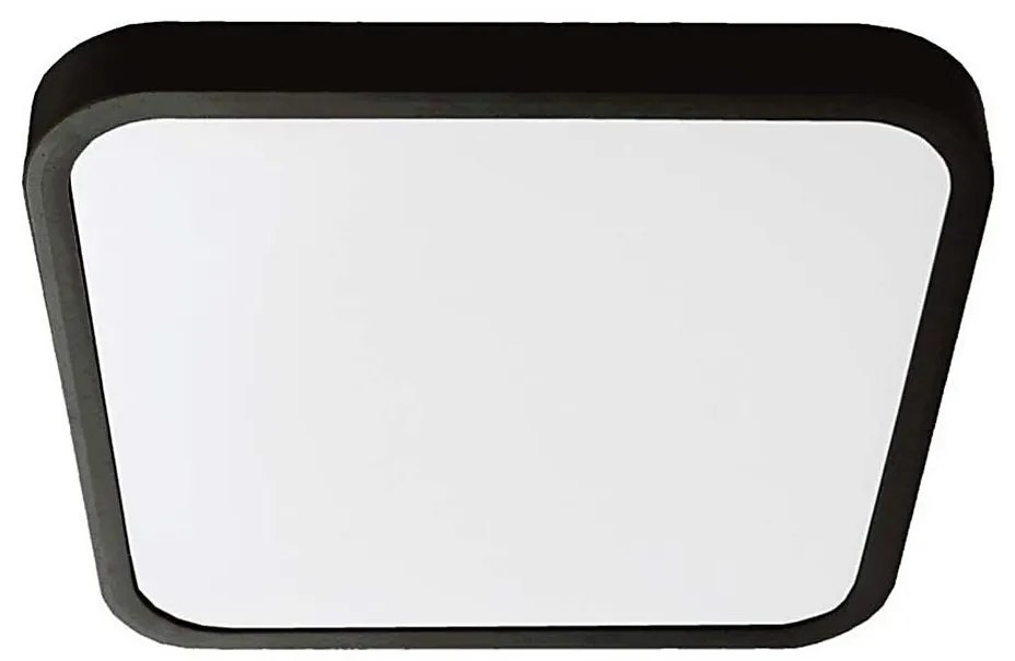 Plafoniera LED bagno 48W 230V IP44 4000K 42x42 cm nera