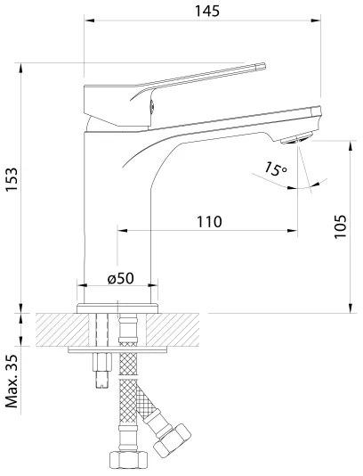 Aqualine - Rubinetto del lavandino SINTRA cromo lucido