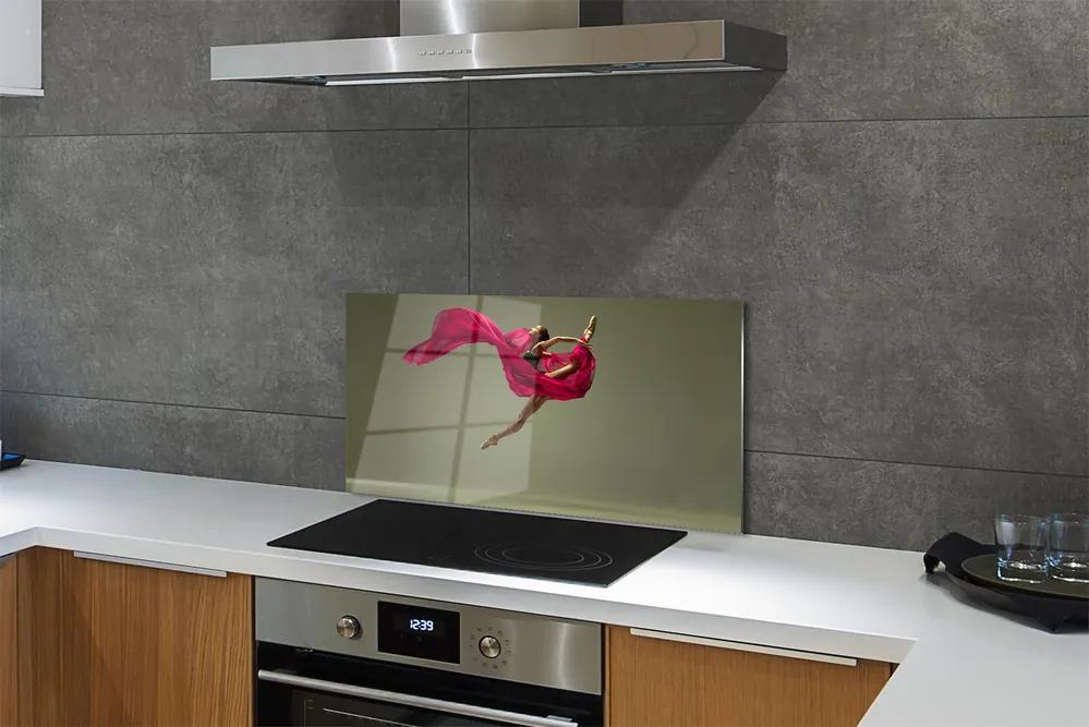 Pannello paraschizzi cucina Tessuto donna spago rosa 100x50 cm