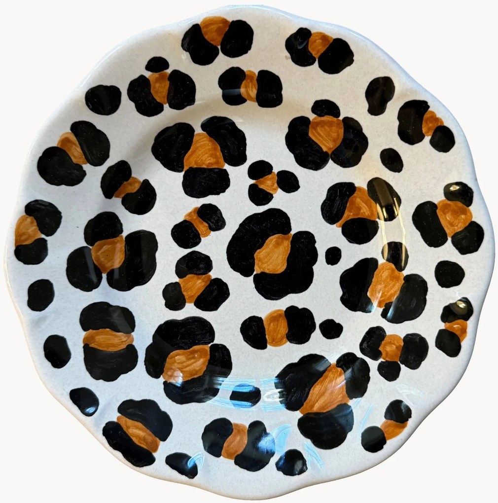 Piatto da torta fatto a mano Leopardo