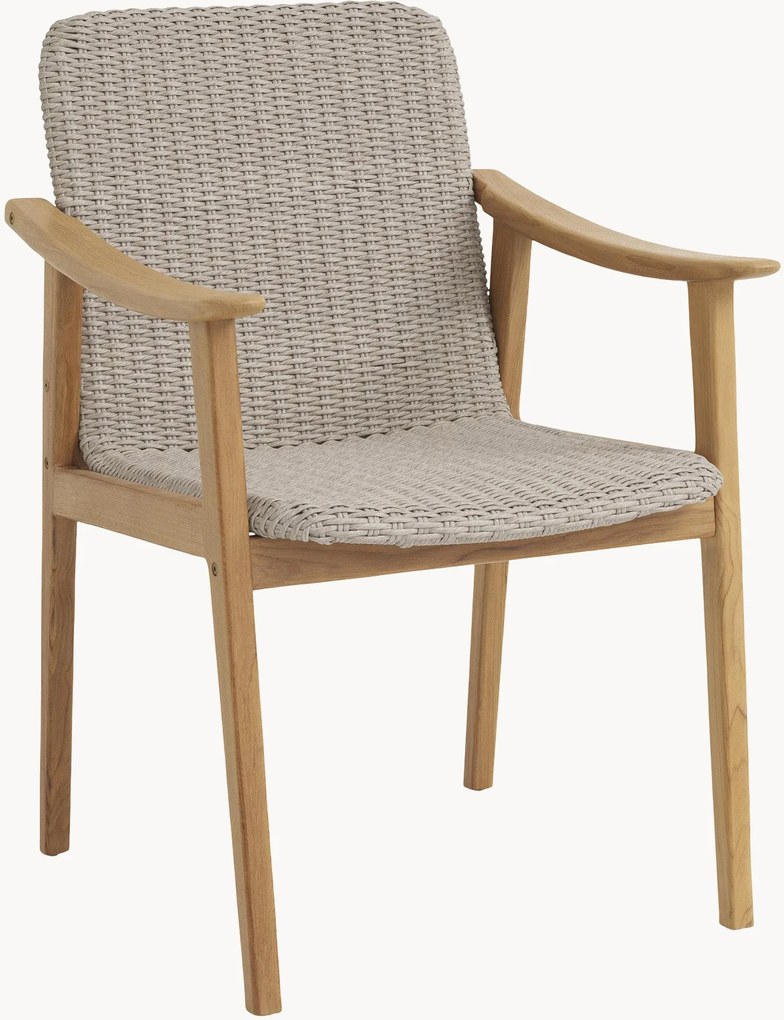 Sedia con braccioli da giardino in legno di teak Honolulu