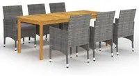 Set Mobili da Pranzo per Giardino 7 pz Grigio 3067856