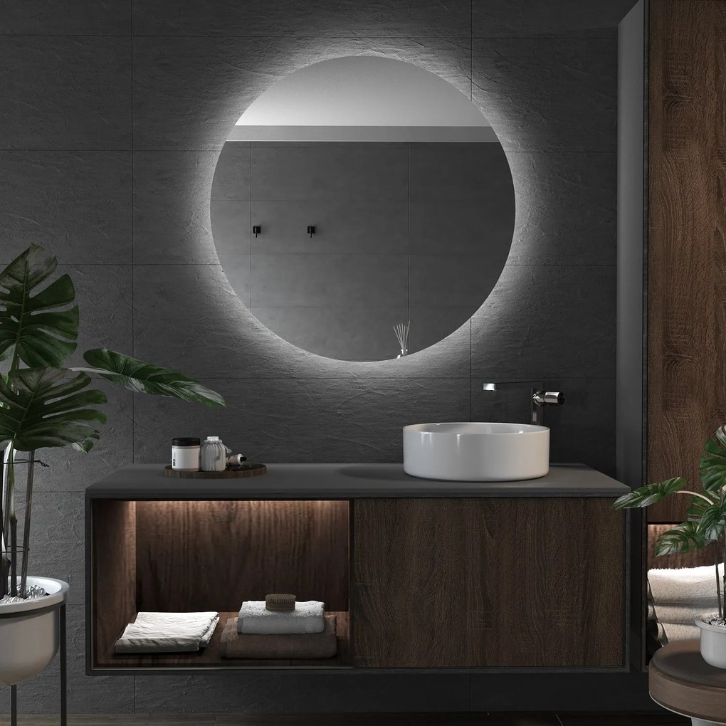 Specchio rotondo con luce LED E2