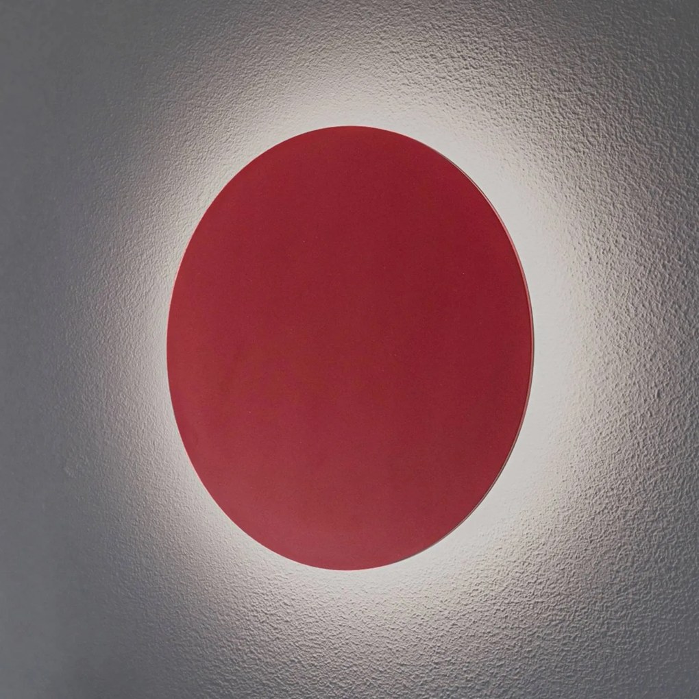 Argon Applique a LED Orios Plus, rosso, Ø 30 cm, acciaio