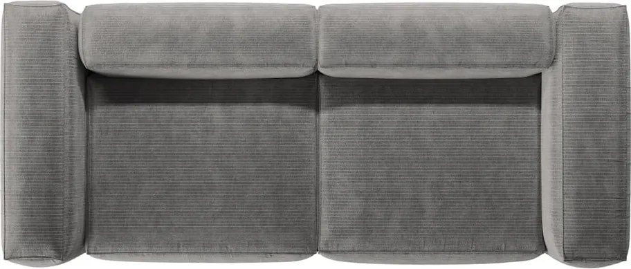 Divano grigio chiaro con rivestimento in velluto a coste 264 cm Bergamo – Cosmopolitan Design