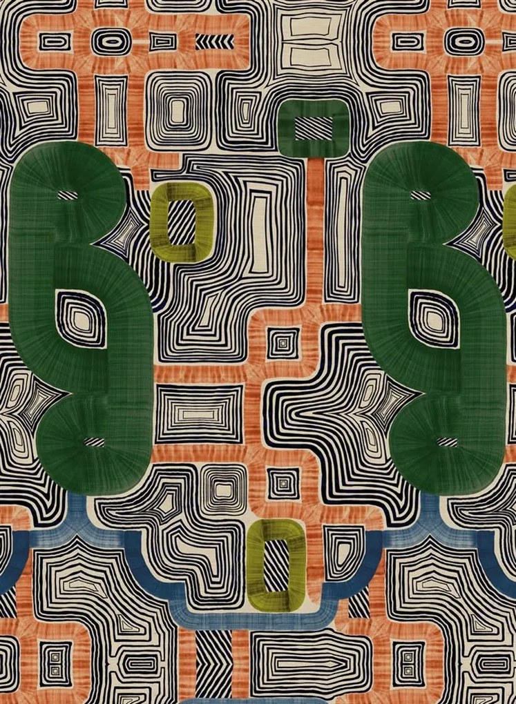 Christian Lacroix Carta da parati En Allant Aux Baux Grasscloth - Cypres