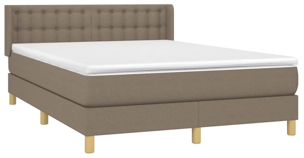 Giroletto a molle con materasso tortora 140x190 cm in tessuto
