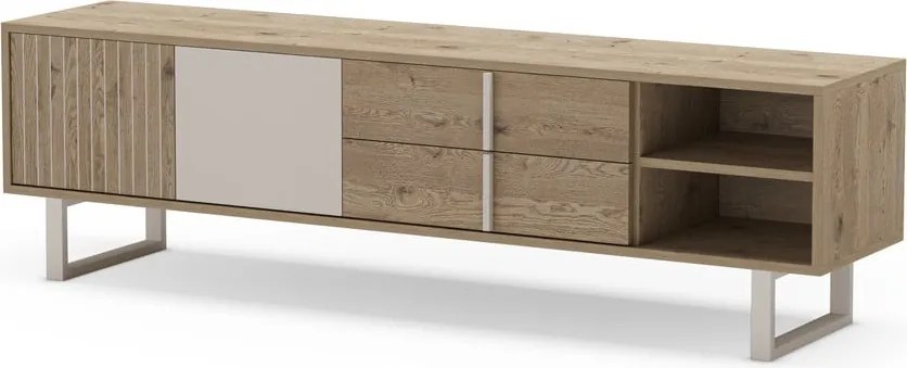 Mobile TV in rovere di colore grigio-naturale 180x51,5 cm Millay - Marckeric