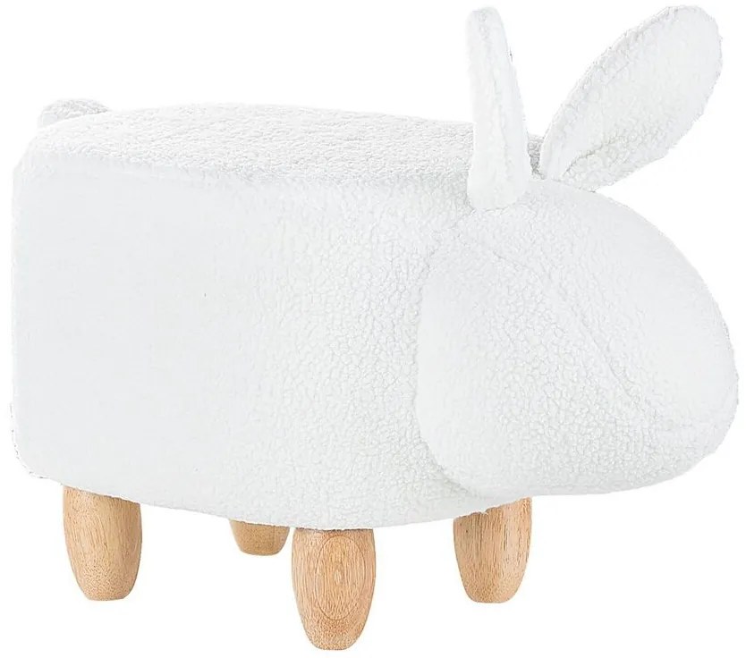 Pouf di tessuto bianco BUNNY Beliani