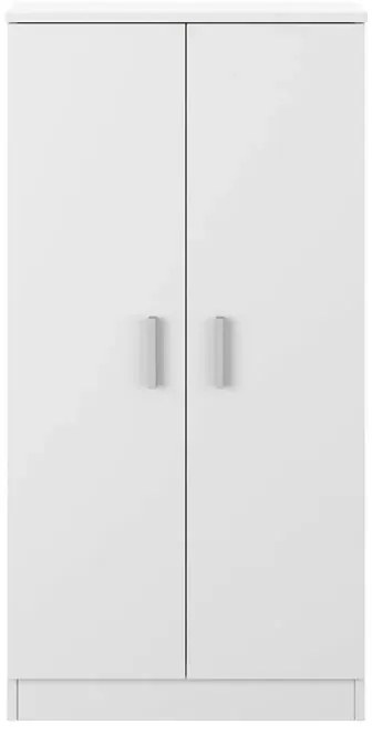 Mobile scarpiera H 180 cm in legno bianco con ante e ripiani regolabili