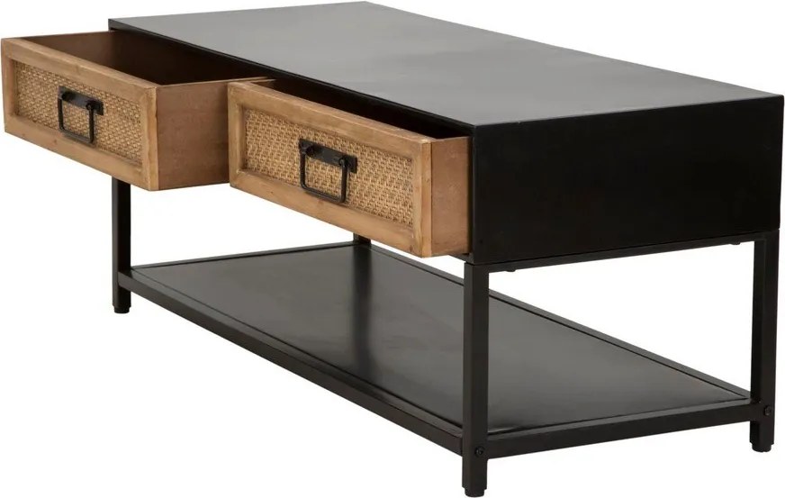 Mobile TV nero/di colore naturale in metallo 95x38x38 cm Hanoi – Mauro Ferretti