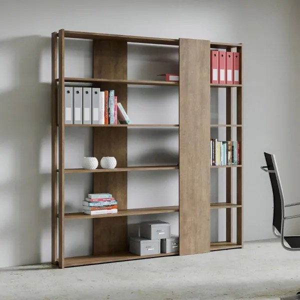 Libreria con 6 ripiani in legno Noce 178x204h cm - KATO B