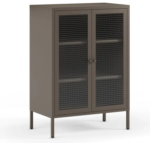 Vetrina grigia in metallo 70x100x40 cm Layna – Marckeric