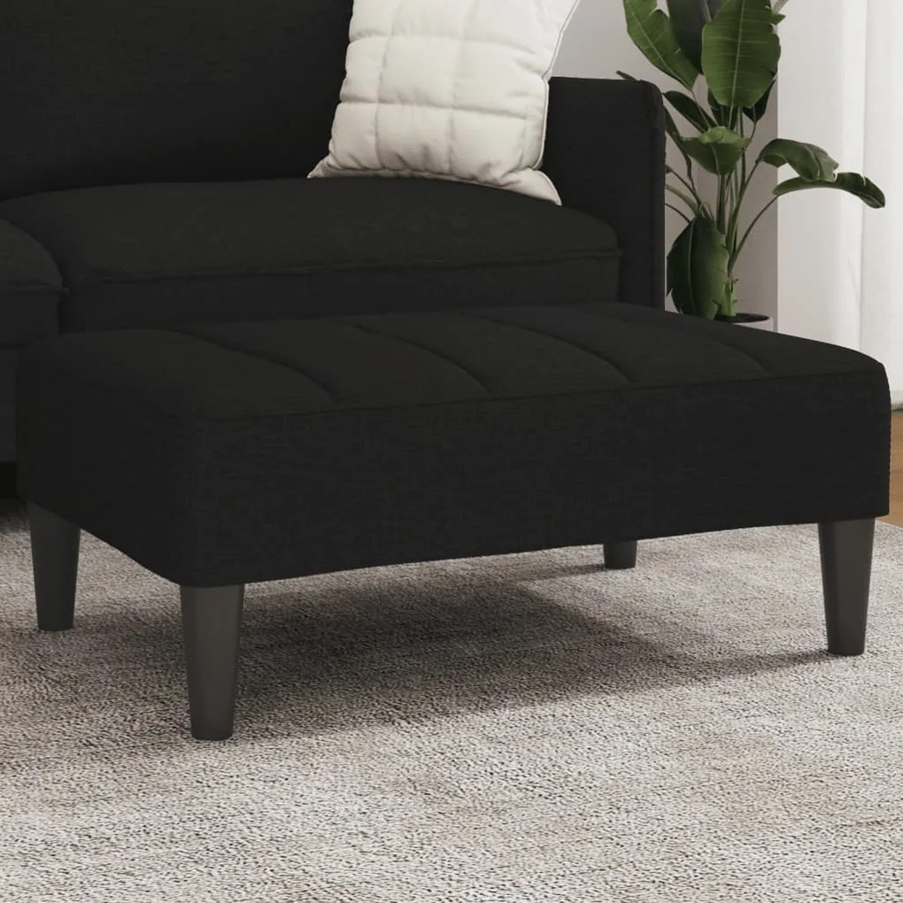 Poggiapiedi Nero 77x55x31 Cm İn Tessuto /
