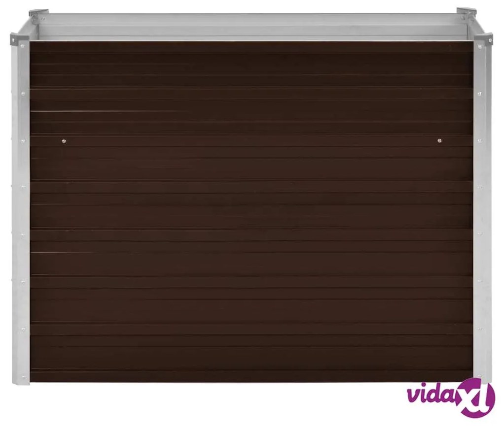 vidaXL Letto Rialzato Giardino Marrone 100x40x77 cm in Acciaio Zincato