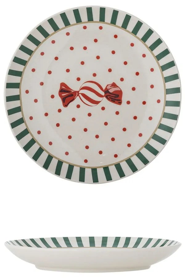 Piatto da dolce bianco in gres a tema natalizio ø 16 cm Yule – Bloomingville