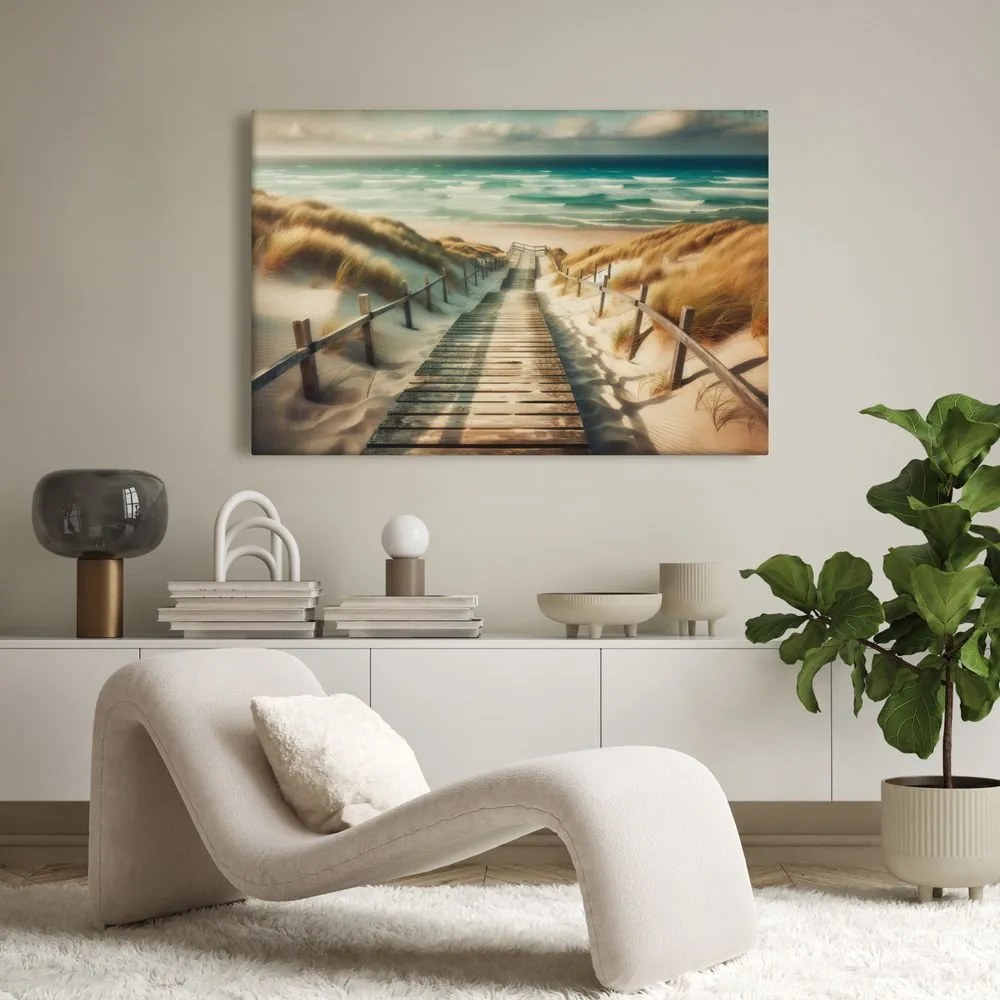 Quadro su tela – Dune di sabbia e orizzonte marino
