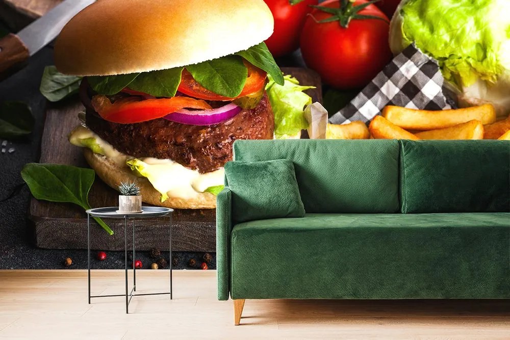 Carta da parati – Hamburger americano