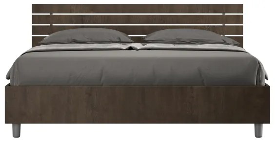Letto matrimoniale contenitore 160x190 testata inclinata con doghe noce Ankel