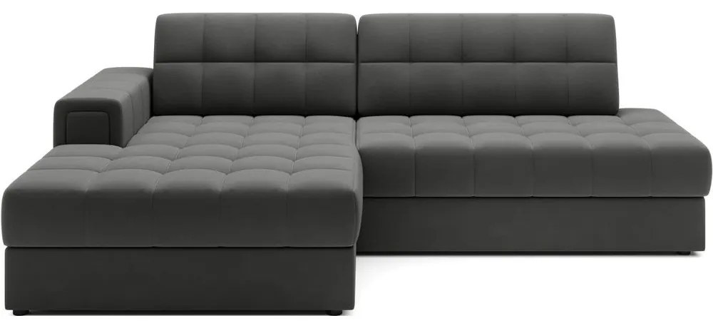 Divano angolare grigio tortora allungabile (con penisola a sinistra/con chaise lounge) con rivestimento in velluto Blezalt – ELTAP