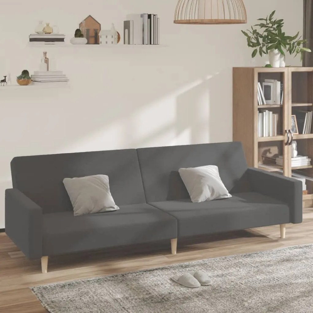 Divano Letto A 2 Posti Grigio Chiaro İn Tessuto /