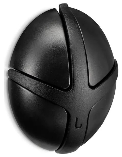 Gancio da parete nero in plastica Tick – Spinder Design