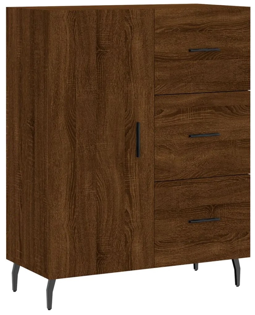 Credenza rovere marrone 69,5x34x90 cm in legno multistrato