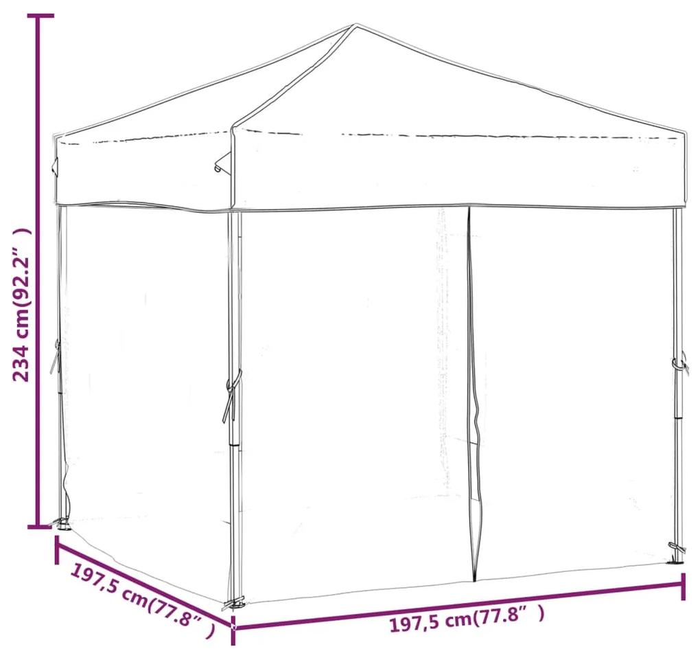 Tenda per Feste Pieghevole con Pareti Laterali Crema 2x2 m