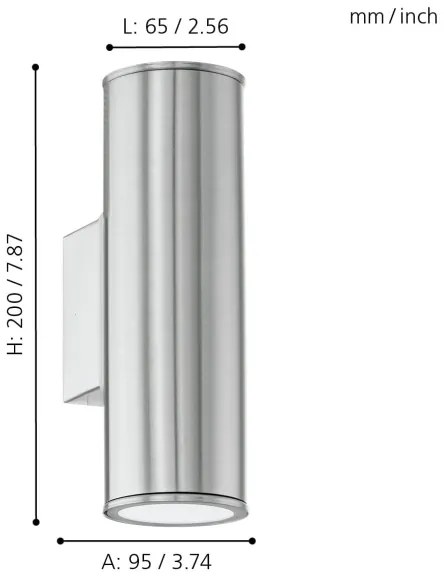 Eglo 33582 - LED RGBW dimmerabile esterno RIGA 2xGU10/5W/230V IP44
