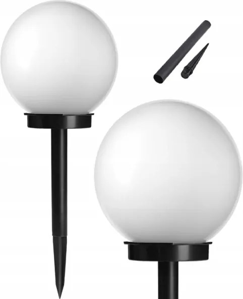 Lampada solare a LED, 1,2 V, 6500 K, 200 mAh, Ø 10 cm, IP44, bianco/nero