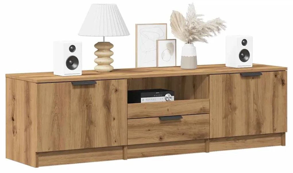Mobile Porta Tv Rovere Artigianale 140x35x40 Cm İn Truciolato /