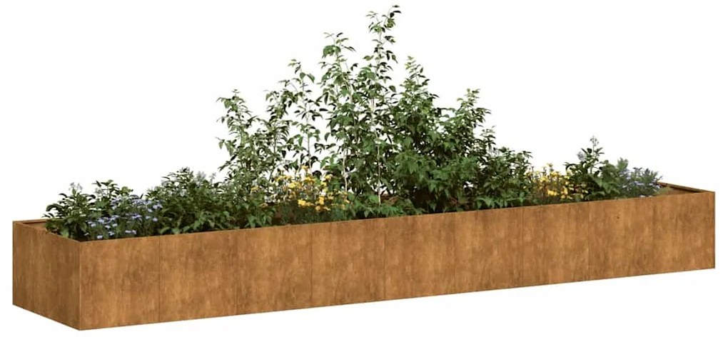 Fioriera Arrugginita 360x80x40 Cm İn Acciaio Corten /
