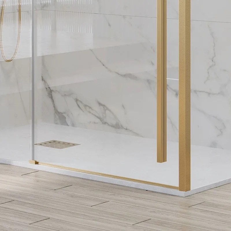 Kamalu - Box doccia 70x120 telaio colore oro scorrevole vetro 8mm | KSA5000G
