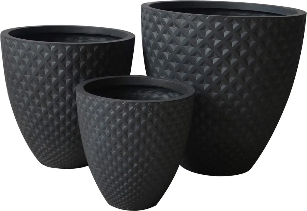 AUBREZIA - set di vasi in fibra sintetica