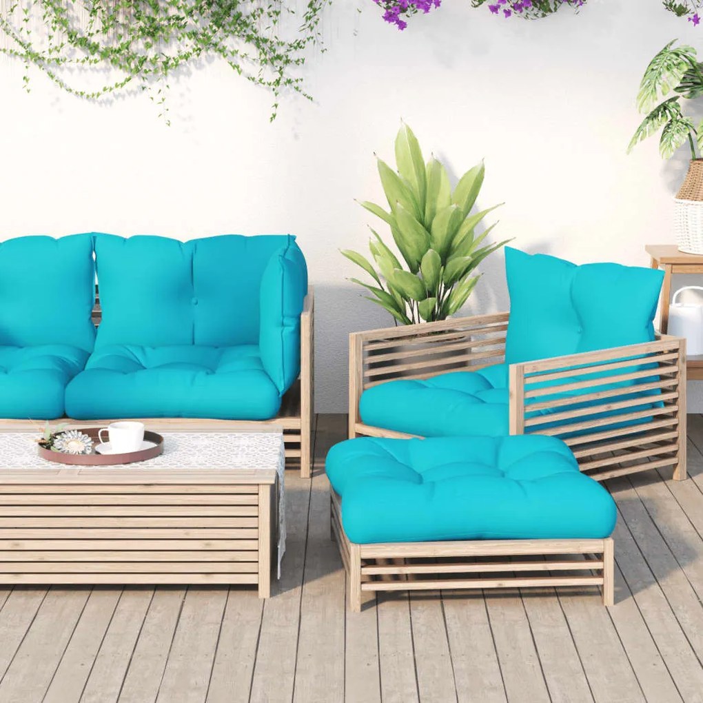 Cuscino Per Pallet Turchese 60x61,5x10 Cm İn Tessuto Oxford /