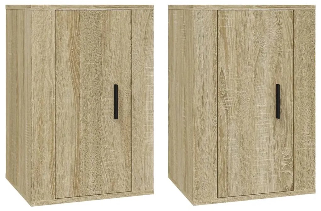 Mobili porta tv a parete 2 pz rovere sonoma 40x34,5x60 cm