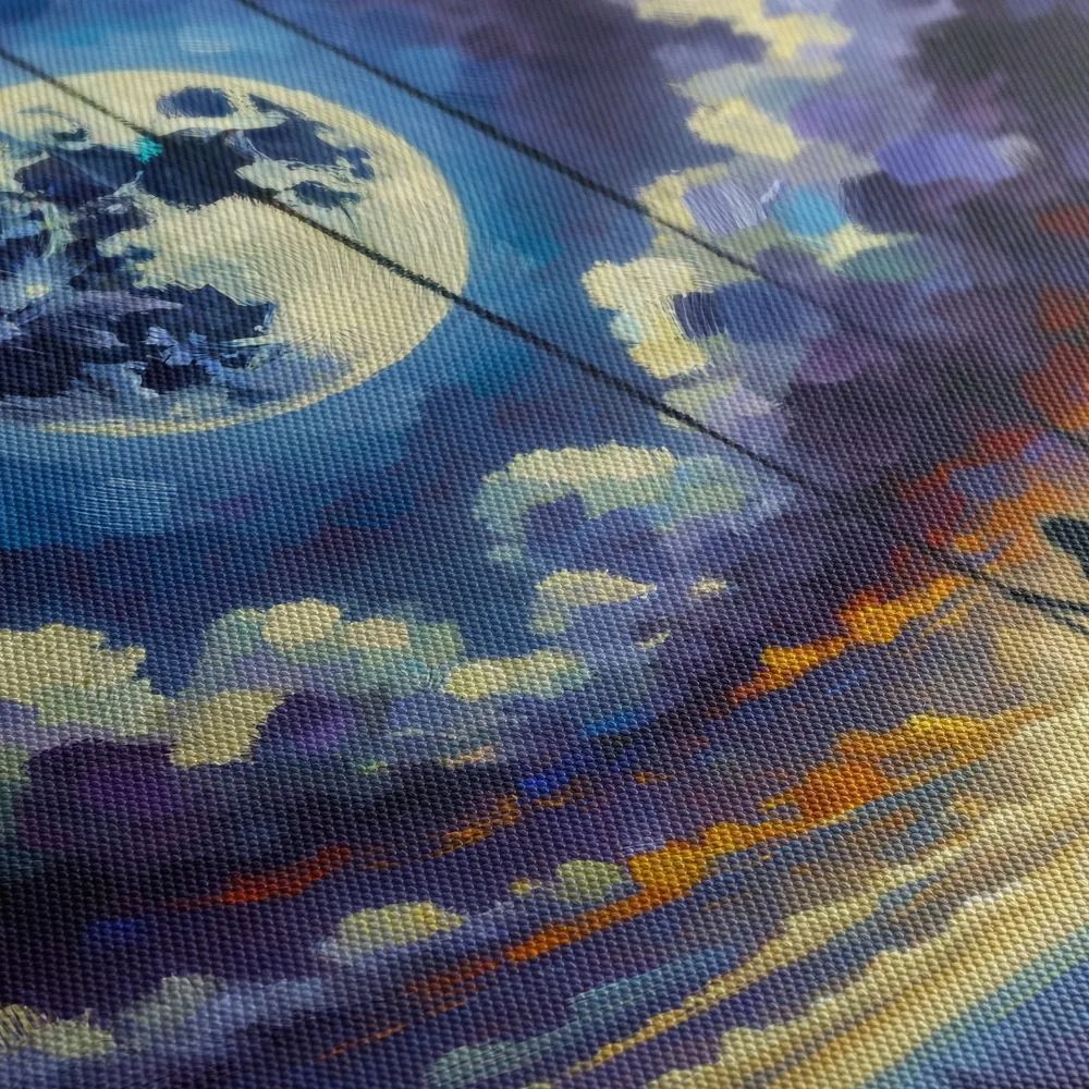 Quadro su tela – Ragazza nella luce della luna