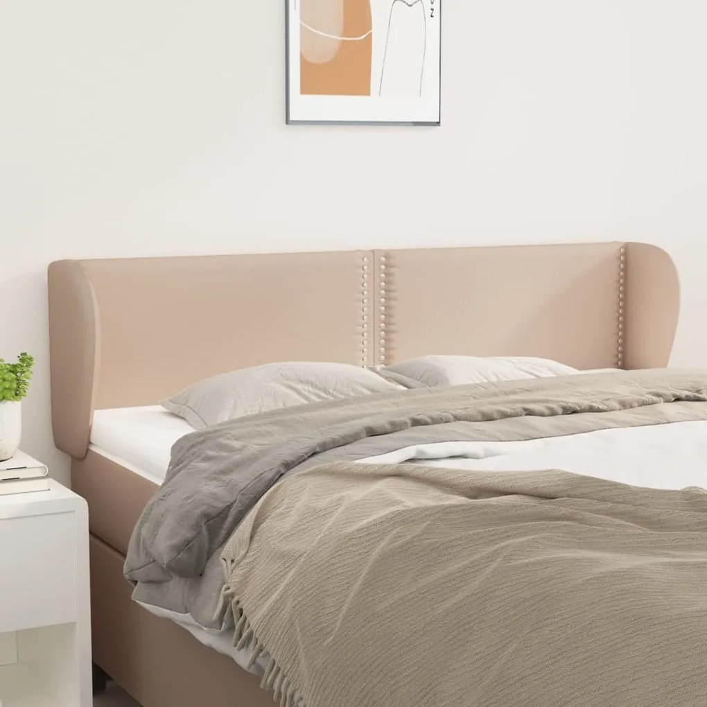 Testiera Ad Orecchio Cappuccino 147x23x78/88 Cm İn Similpelle /