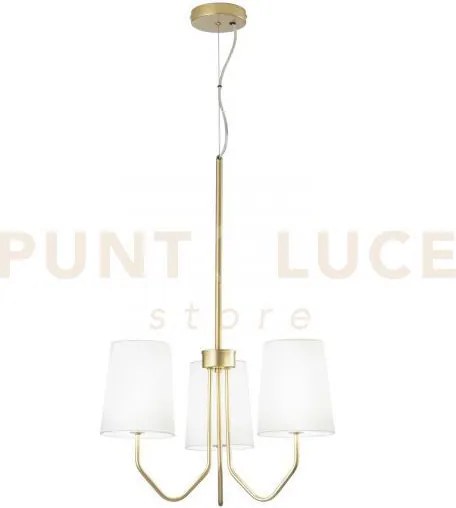 Lampadario a sospensione sally oro 3 luci attacco e14 50x150cm in m...