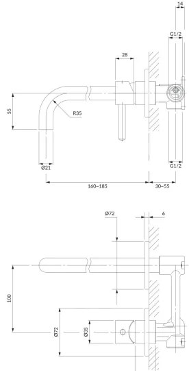 OMNIRES Y1215HCR - Rubinetto per lavabo da incasso Y cromo lucido