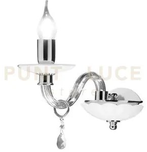 Applique 1306 1 luce fume' e cromo attacco e14 h.20cm