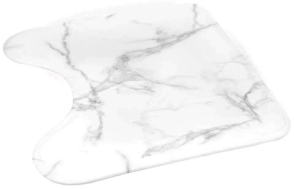 Tappetino per il bagno bianco e grigio per WC 45x45 cm Marbre – douceur d'intérieur