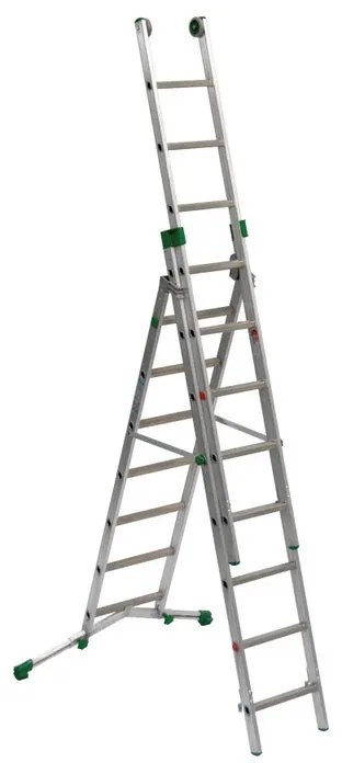 Scala a sfilo FACAL Super Prima in alluminio 3 rampe da 8 gradini portata massima 150 kg EN 131 per lavori fino a 6.3 m