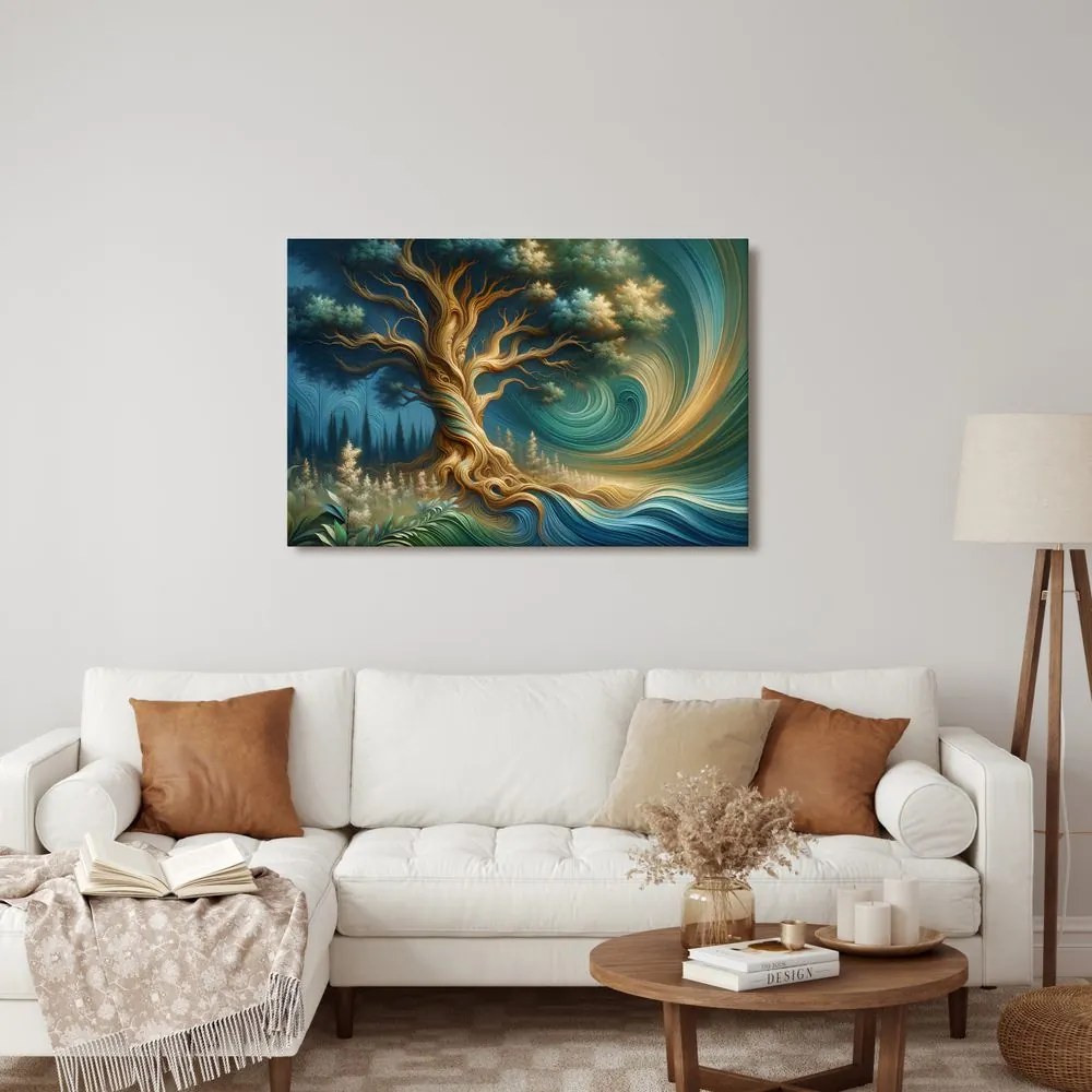 Quadro su tela – Albero della vita in una foresta incantata