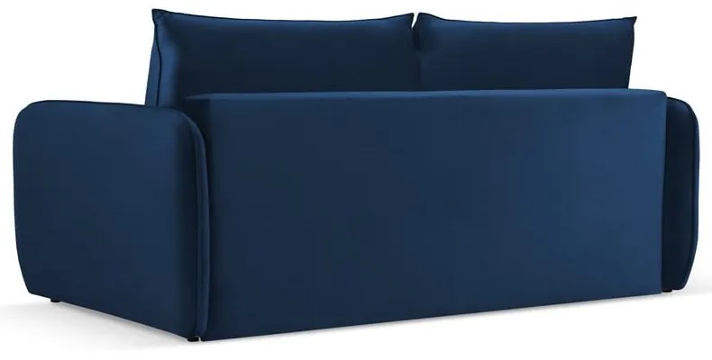 Divano letto in velluto blu scuro 214 cm Vienna - Cosmopolitan Design