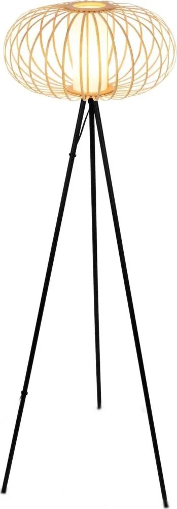 Briloner 1759011 - Lampada da terra 1xE27/10W/230V bambù/nera