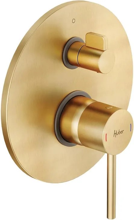 Rubinetto per doccia getto laminare cristallino ad incasso monocomando TAYRONA oro satinato HUBER