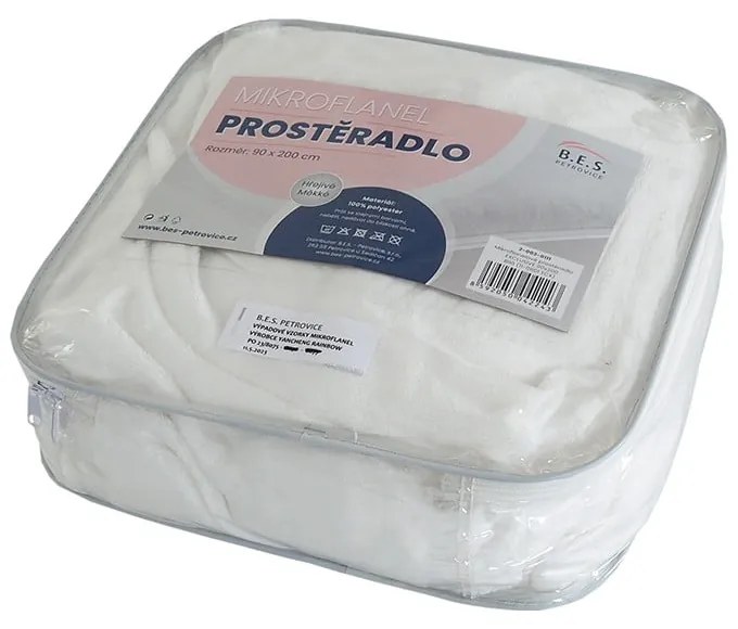 Lenzuolo di microflanella bianco 180x200 cm Exclusive - B.E.S.